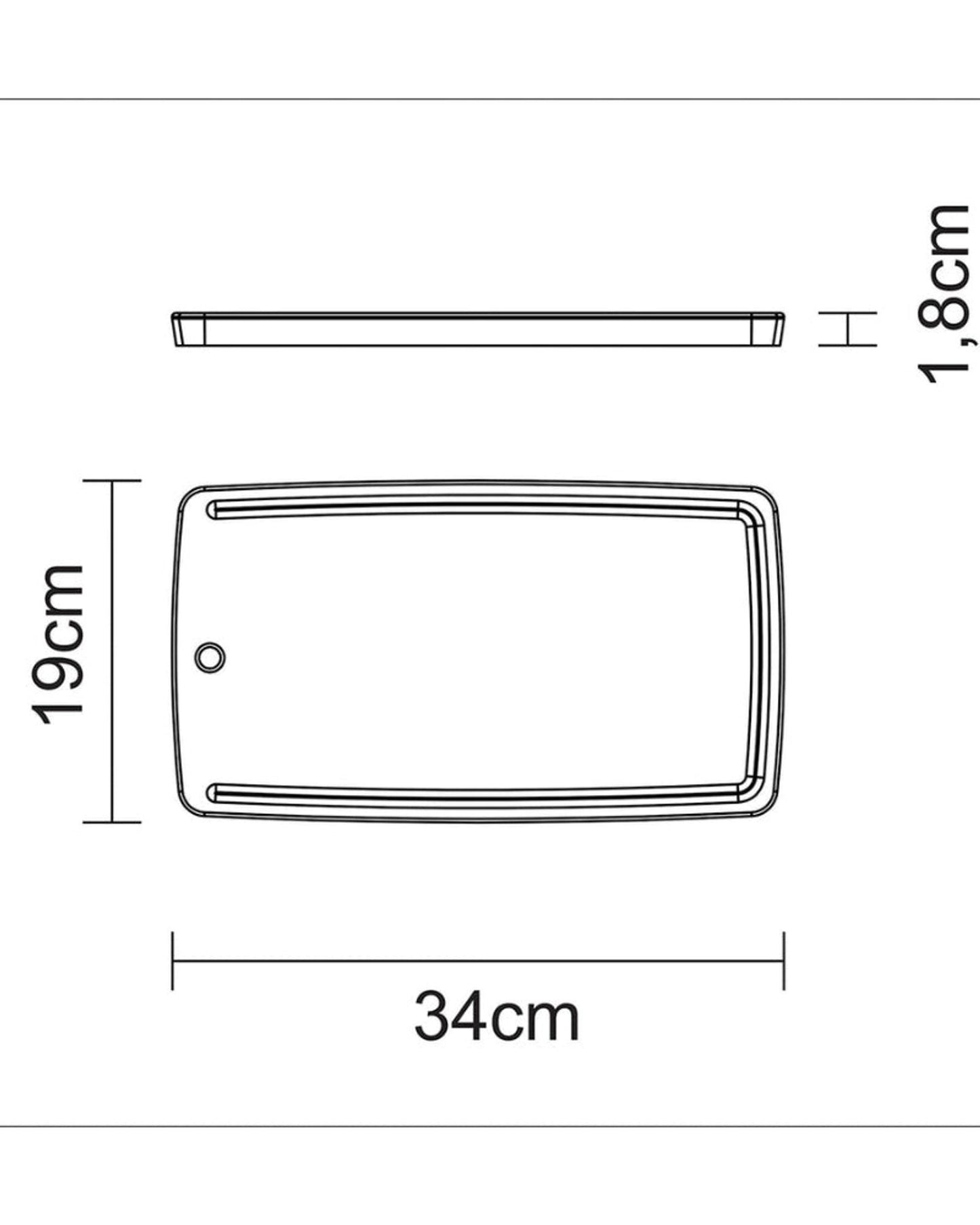 طقم ألواح شواء ترامونتينا مصنوع من خشب جاتوبا، مطلي بالجير ومغطى بالزيت. اللوح الأول: 340 × 190 × 18 مم. اللوح الثاني: 280 × 190 × 18 مم.