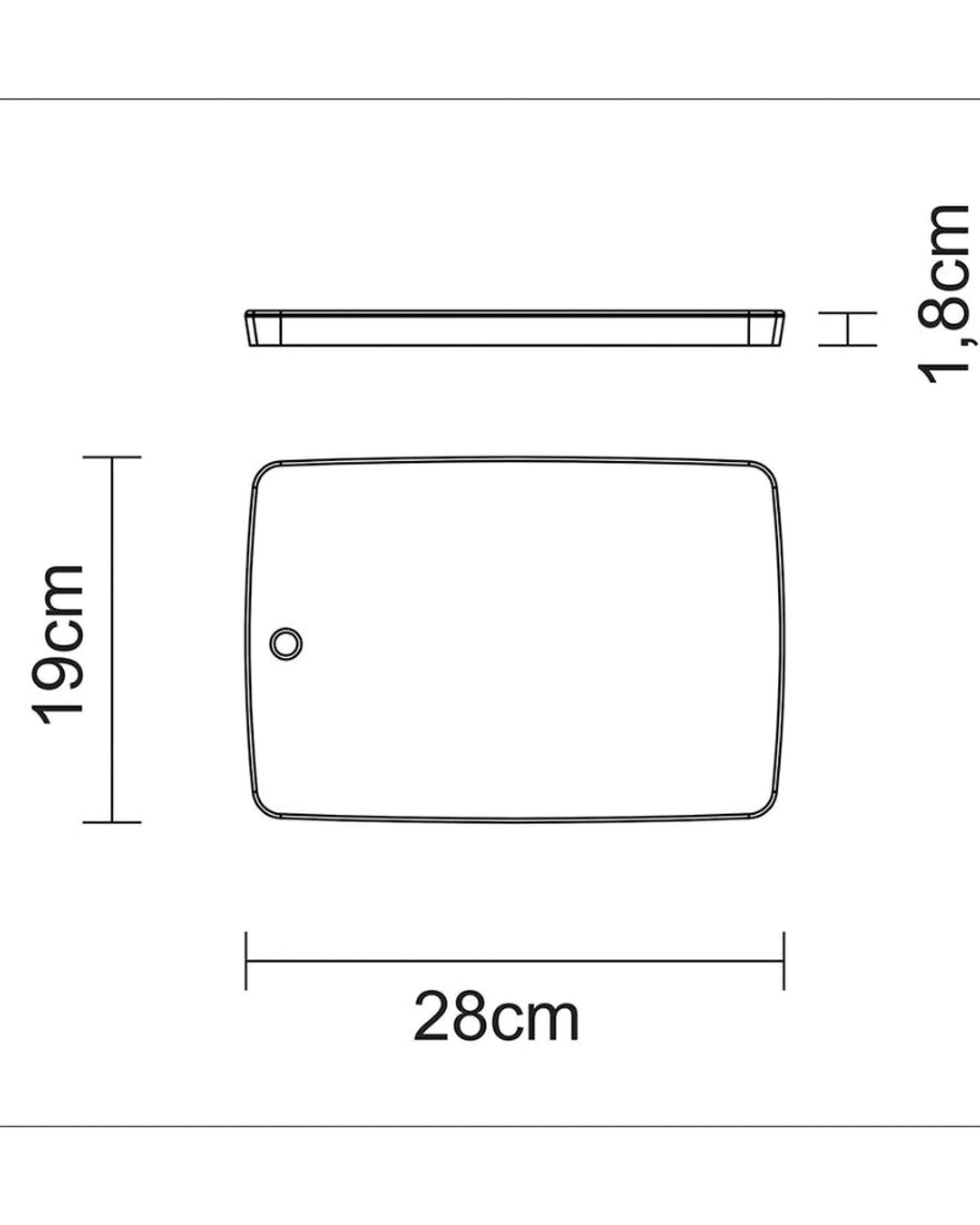 طقم ألواح شواء ترامونتينا مصنوع من خشب جاتوبا، مطلي بالجير ومغطى بالزيت. اللوح الأول: 340 × 190 × 18 مم. اللوح الثاني: 280 × 190 × 18 مم.