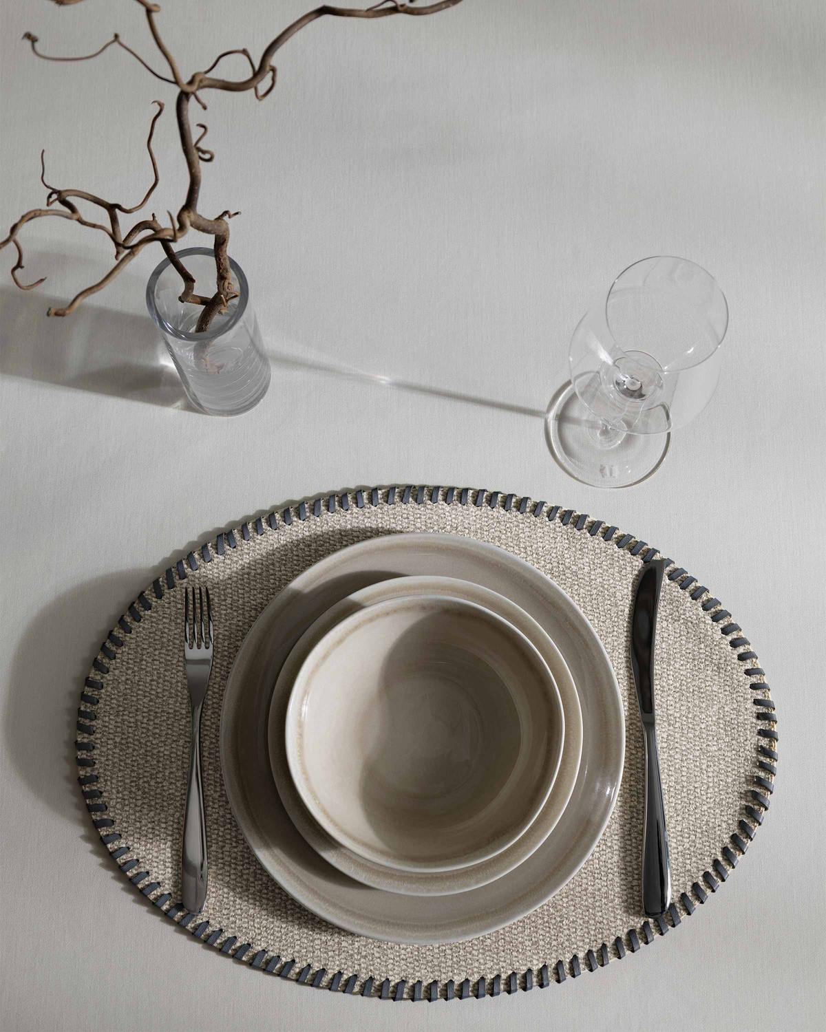 Togas Rante Placemat Rectangular in Grey
