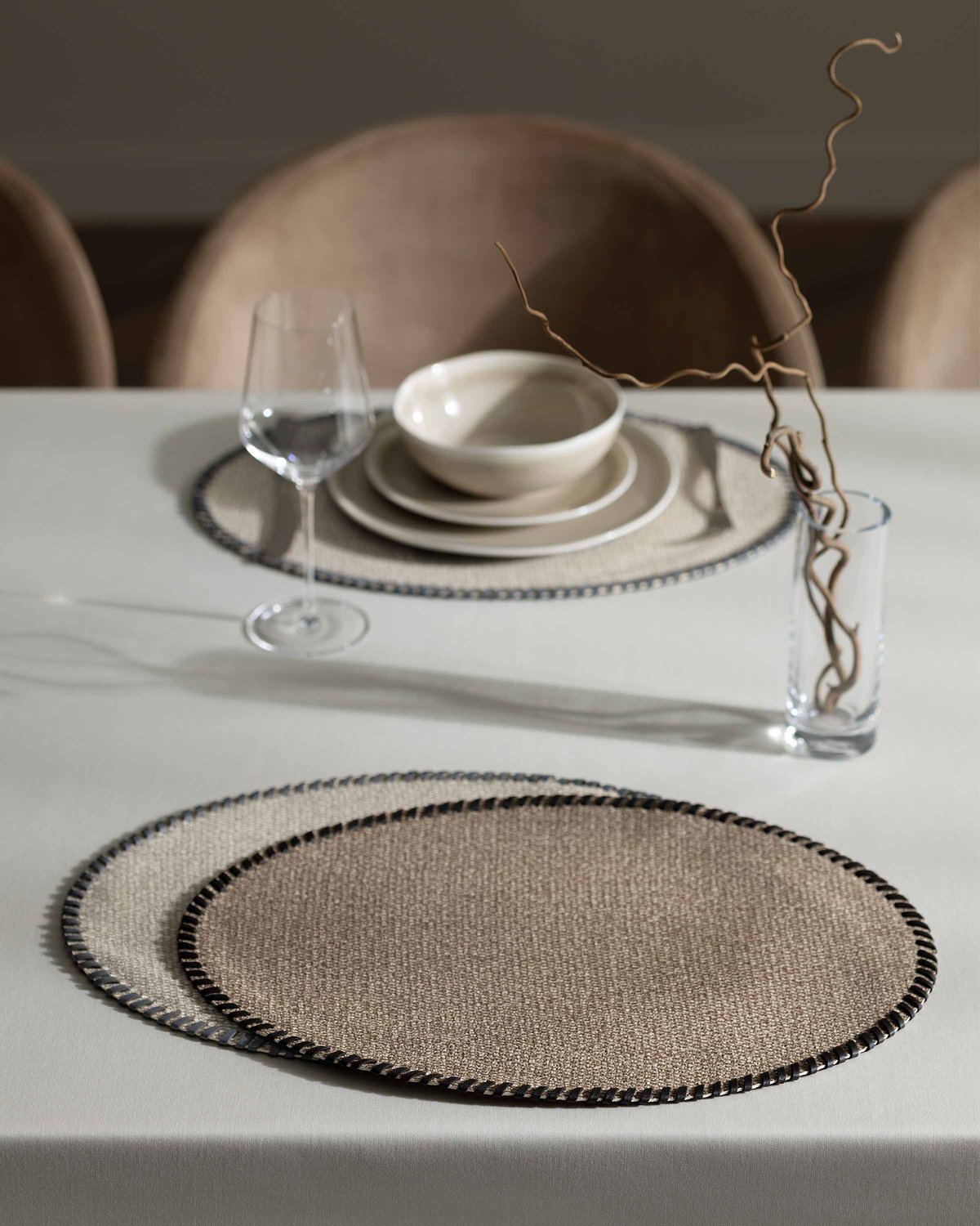 Togas Rante Placemat Rectangular in Grey