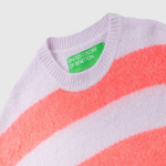 سترة مخططة من مزيج صوف الألبكة