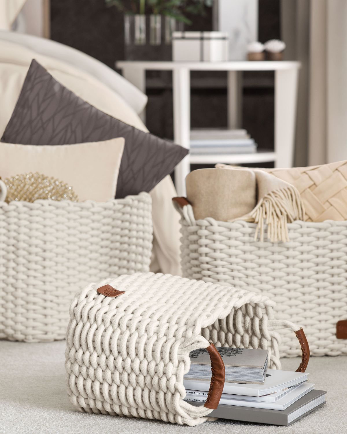 Togas Talita Storage Basket set in Ecru