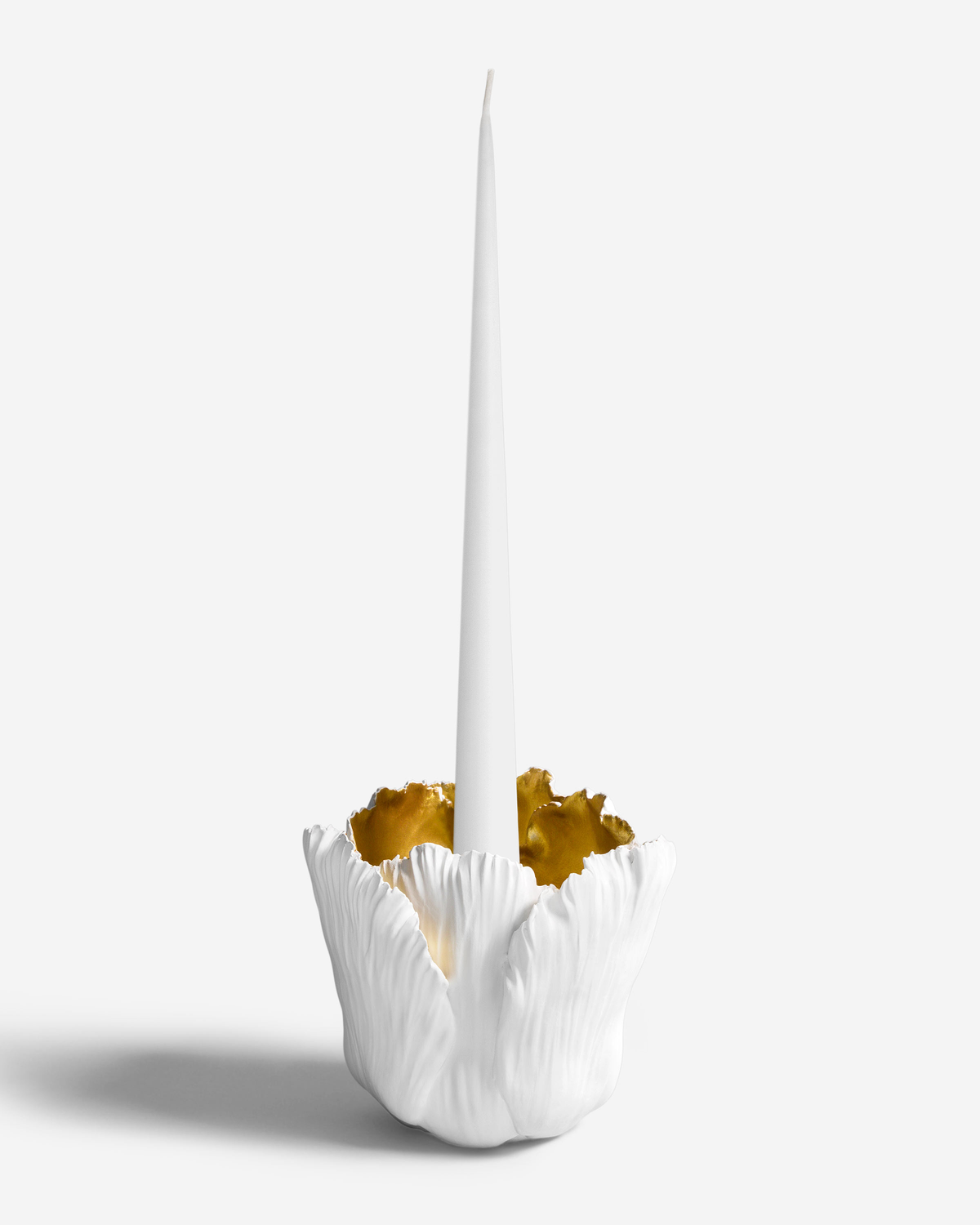 Togas Elies Ceramic candle holder in White Gold