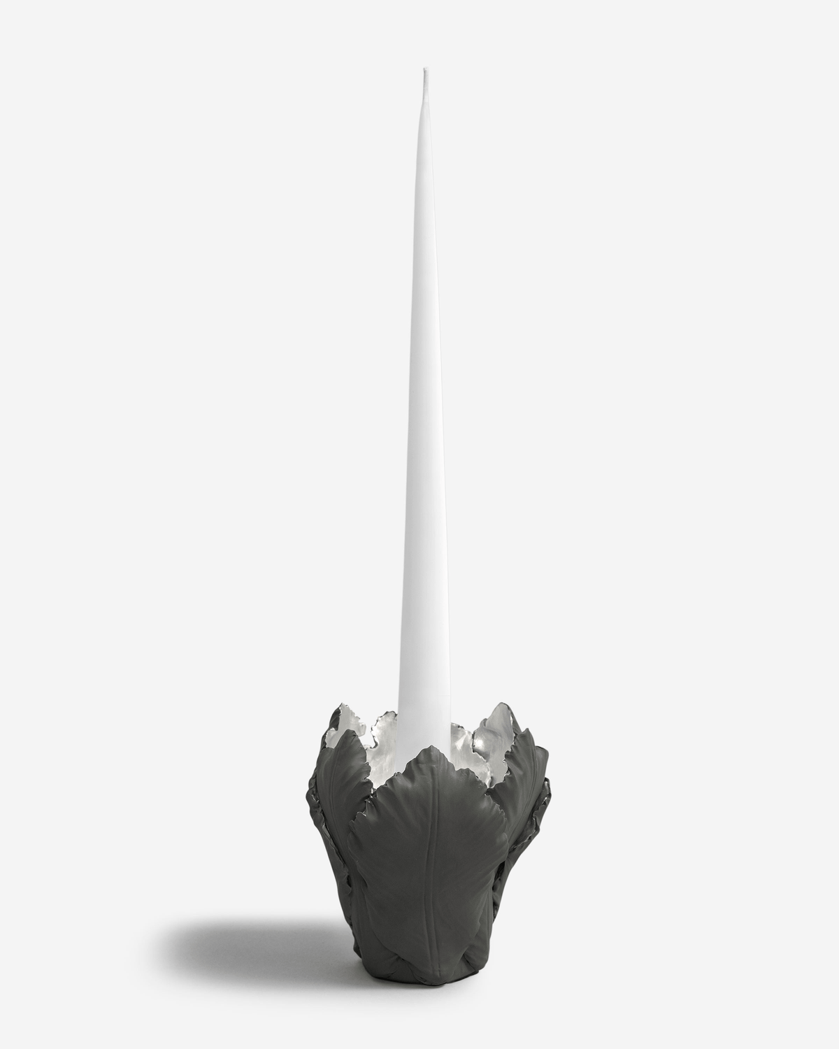Togas Leffer ceramic candle holder in Grey