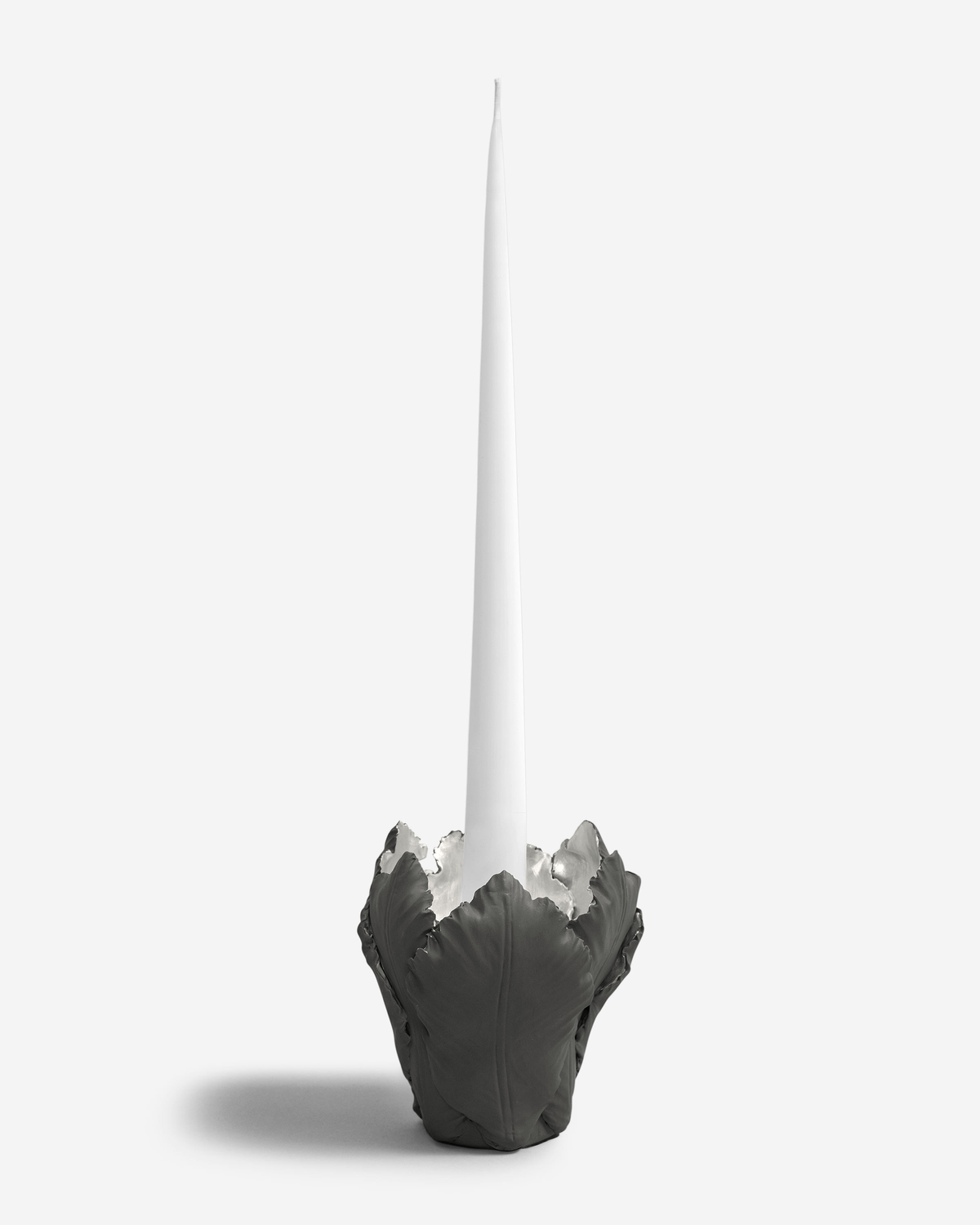 Togas Leffer ceramic candle holder in Grey