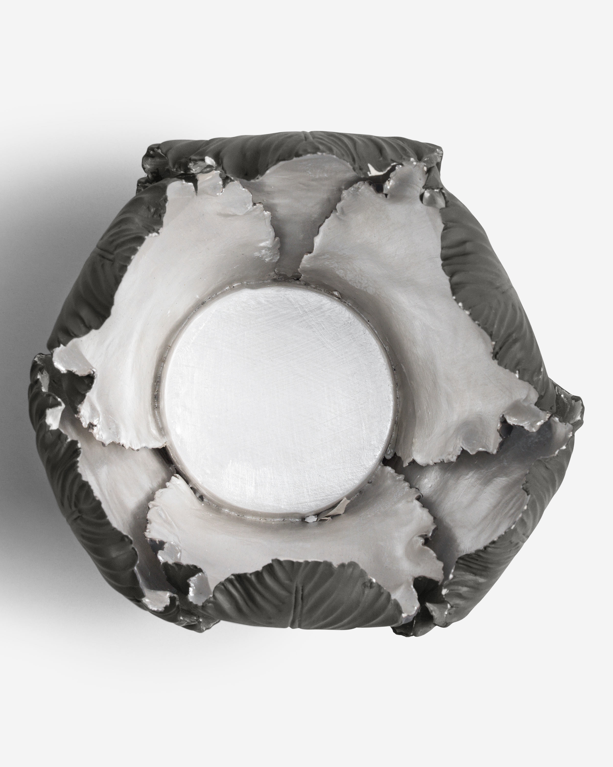 Togas Leffer ceramic candle holder in Grey