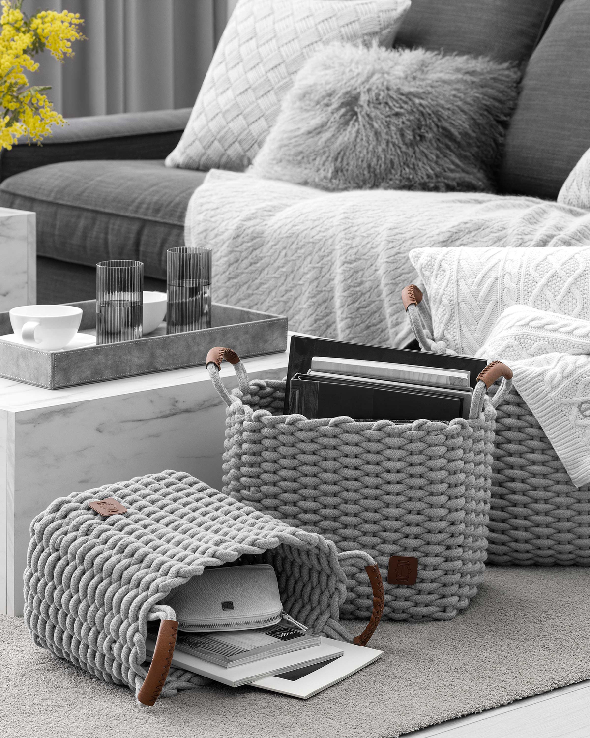 Togas Talita Storage Basket set in Ecru