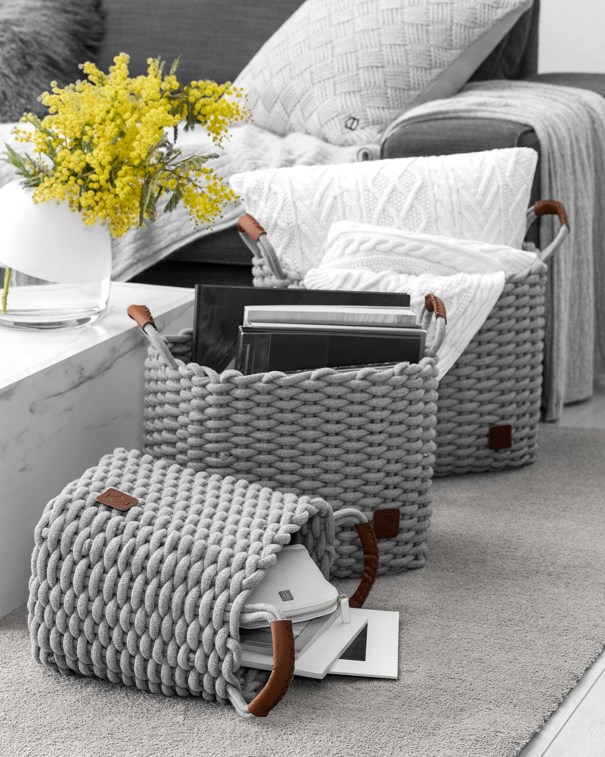 Togas Talita Storage Basket set in Ecru