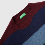 سترة مخططة من صوف شتلاند النقي