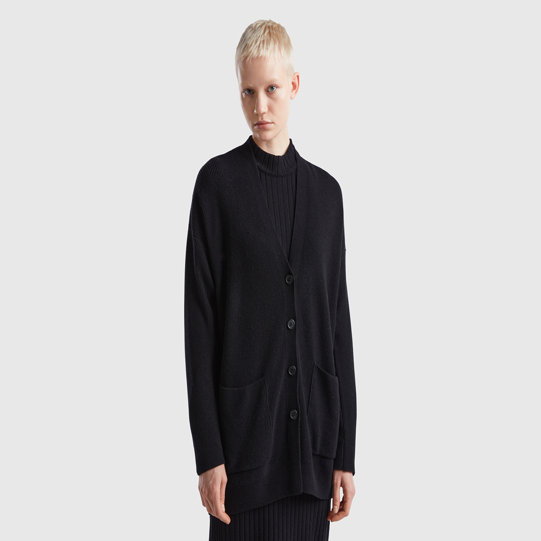 كارديجان كبير الحجم من مزيج الصوف