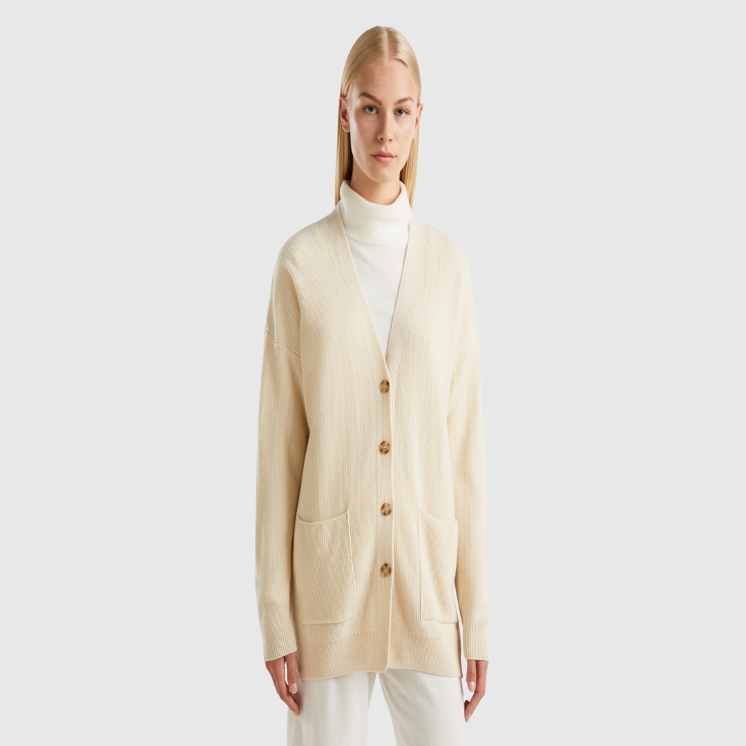 كارديجان كبير الحجم من مزيج الصوف