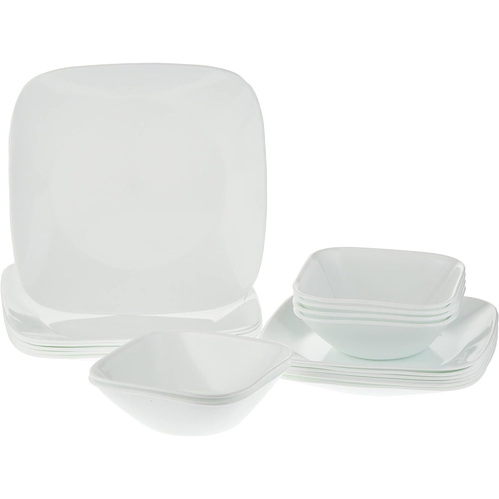 Corelle 18 PCS DINNER SET SQ PURE WHITE