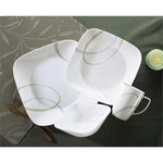 طقم عشاء كوريل 16 قطعة مربعة الشكل، رمل وسماء مع كوب