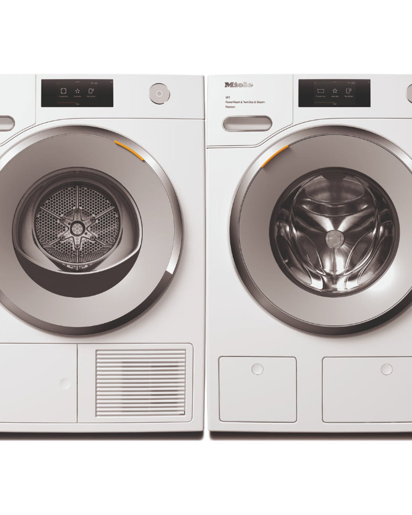 غسالة ملابس Miele Extra Quite WWV 980 WPS سعة 9 كجم + مجفف ملابس TWV 780 WP Passion T1 بمضخة حرارية