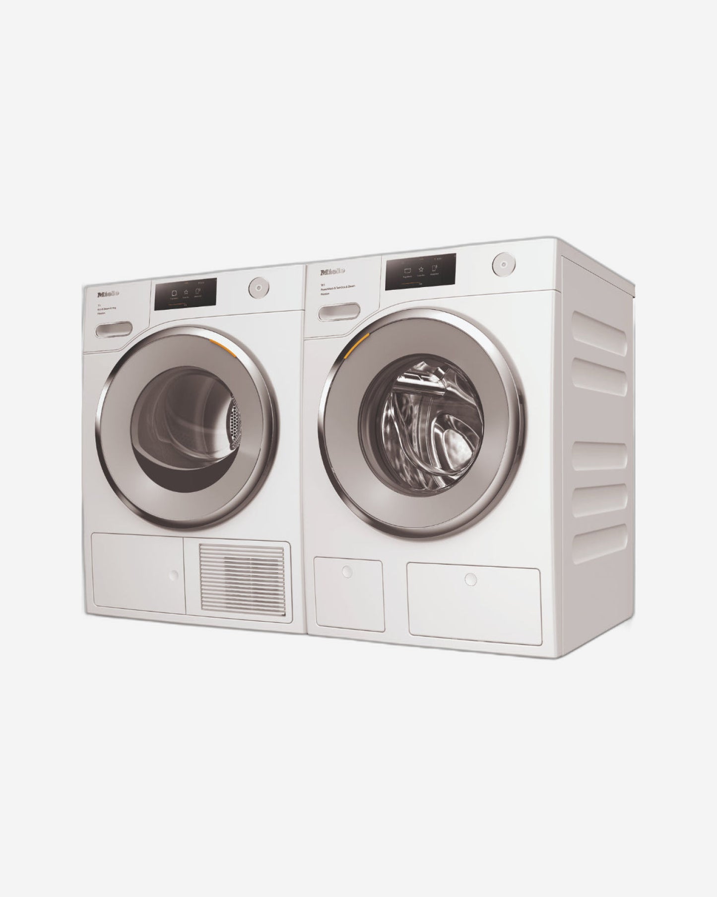 غسالة ملابس Miele Extra Quite WWV 980 WPS سعة 9 كجم + مجفف ملابس TWV 780 WP Passion T1 بمضخة حرارية