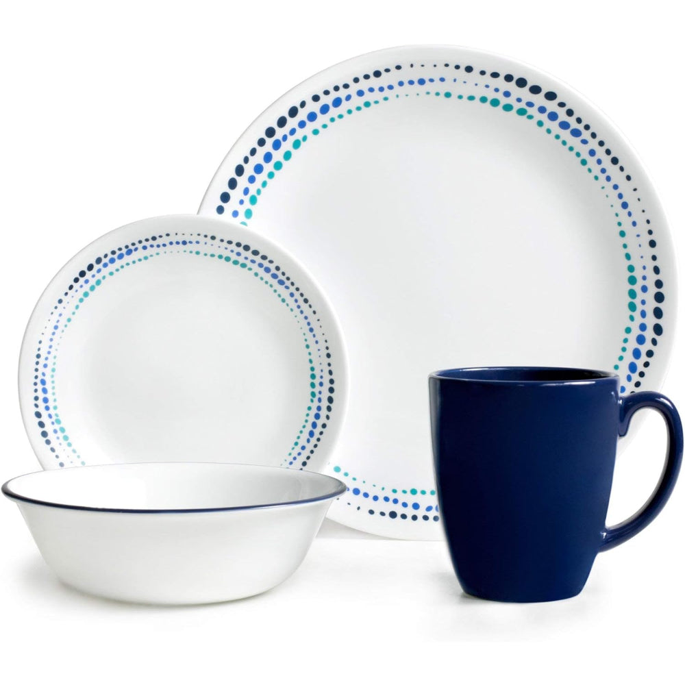 Corelle 16 PCS DINNER SET OCEAN BLUE W/MUG