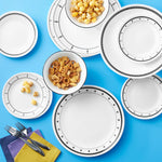 طقم عشاء كوريل 18 قطعة باللونين الأبيض والأسود