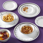 طقم عشاء كوريل 18 قطعة باللونين الأبيض والأسود