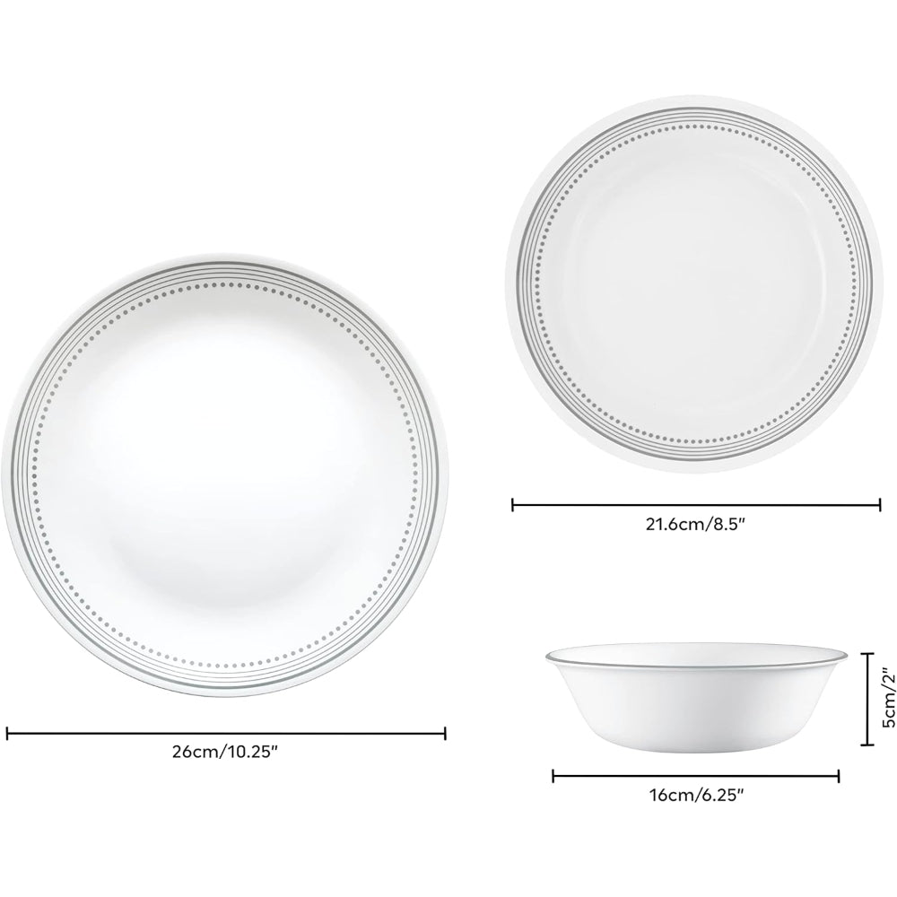 طقم عشاء كوريل 12 قطعة، رمادي ميستيك
