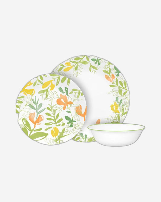 طقم عشاء كوريل مكون من 12 قطعة بتصميم عصري بنقشة فواكه