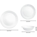 طقم عشاء كوريل من 12 قطعة من الكتان المنسوج