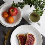 طقم عشاء كوريل من 12 قطعة من الكتان المنسوج