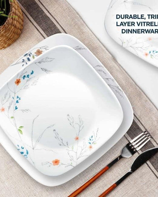 طقم عشاء كوريل 16 قطعة مربعة الشكل