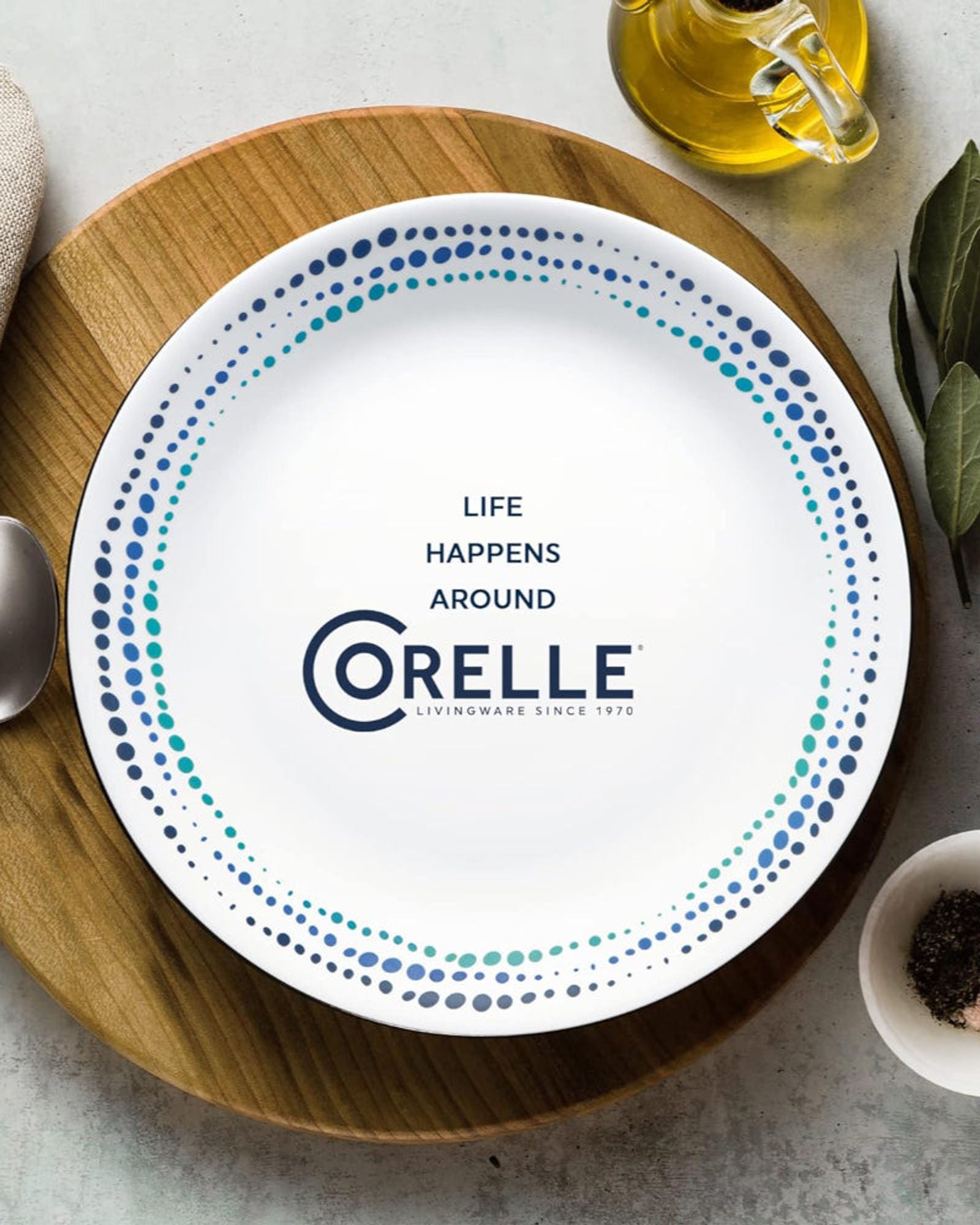 طقم عشاء كوريل 16 قطعة أزرق محيطي