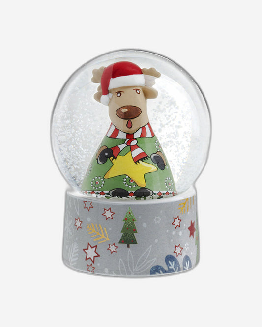 وعاء إيغان الثلجي لعيد الميلاد مع غزال مضيء بإضاءة LED، 7 × 9 سم - 120045