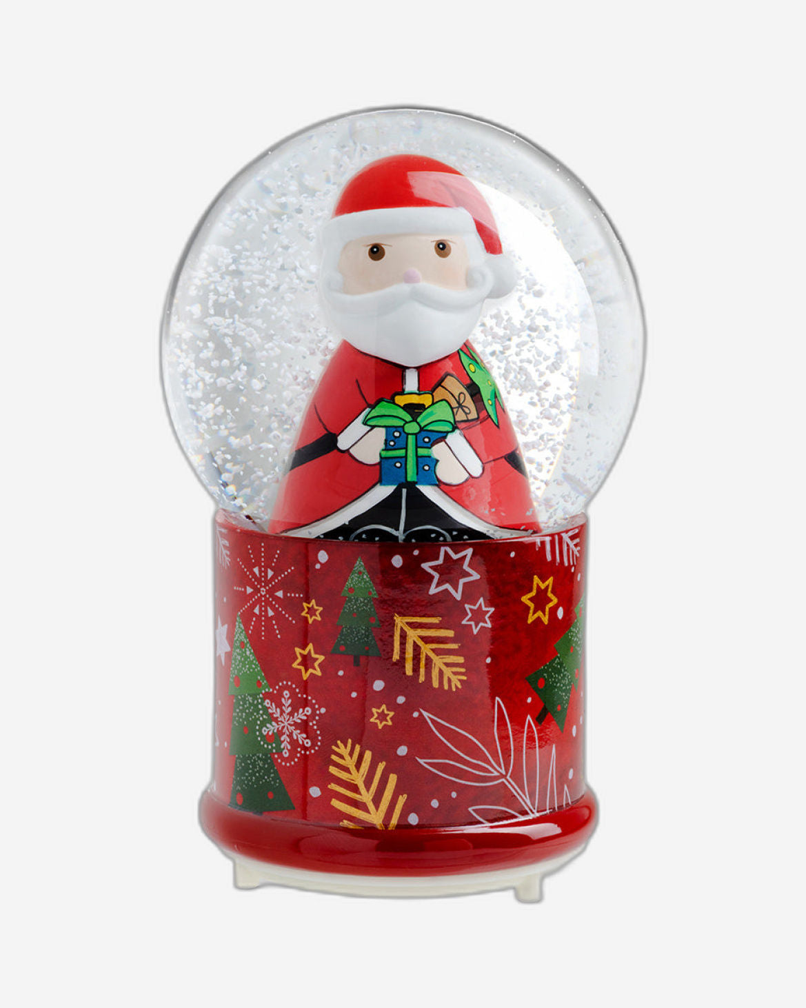 صندوق موسيقي/وعاء ثلجي من إيغان لعيد الميلاد مع بابا نويل بإضاءة LED، مقاس 10×12 سم - 120048