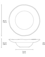 طبق عميق عضوي من الفخار الحجري مقاس 28×6.5 سم، 450 مل، مصنوع في البرازيل