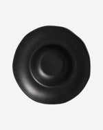 طبق عميق عضوي من الفخار الحجري مقاس 28×6.5 سم، سعة 450 مل، أسود غير لامع، صنع في البرازيل