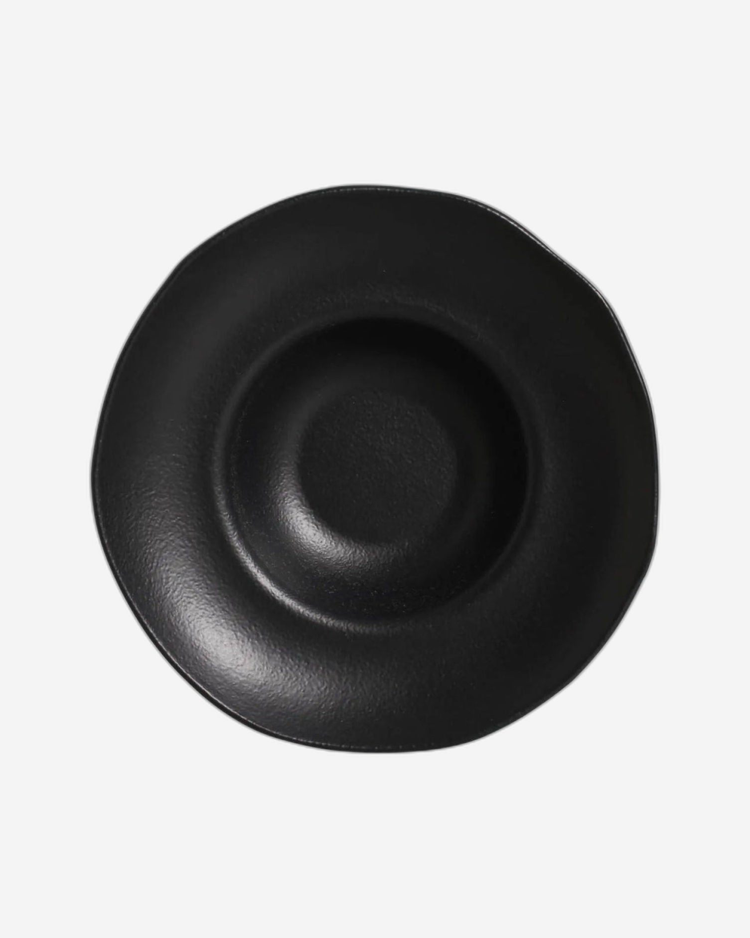 طبق عميق عضوي من الفخار الحجري مقاس 28×6.5 سم، سعة 450 مل، أسود غير لامع، صنع في البرازيل