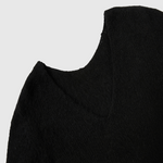 سترة موهير بلند برقبة على شكل حرف V