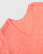 سترة موهير بلند برقبة على شكل حرف V