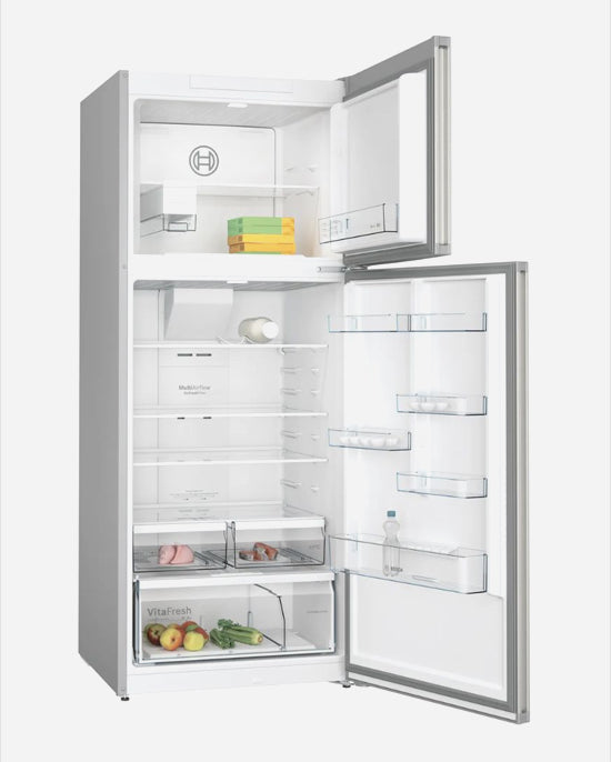 ثلاجة وفريزر بوش سلسلة 4، مانعة للتجمد، مصنوعة من الفولاذ 