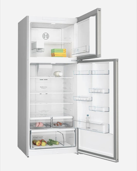 ثلاجة وفريزر بوش سلسلة 4، مانعة للتجمد، مصنوعة من الفولاذ 