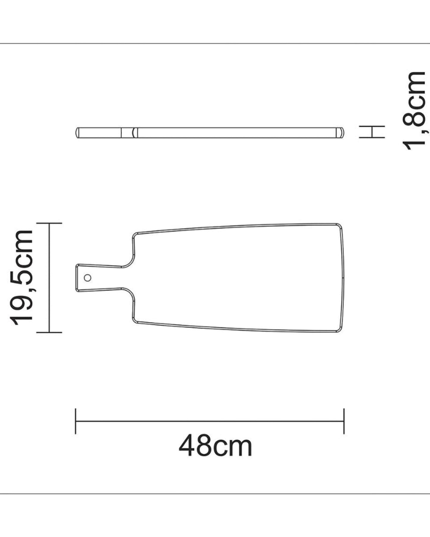لوح خبز ترامونتينا من خشب الساج FSC بمقبض 48 × 19