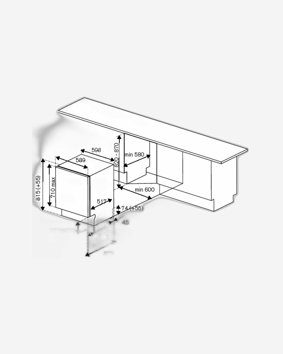 غسالة أطباق بيرتازوني هيريتيج سيريز المدمجة بالكامل، 60 سم