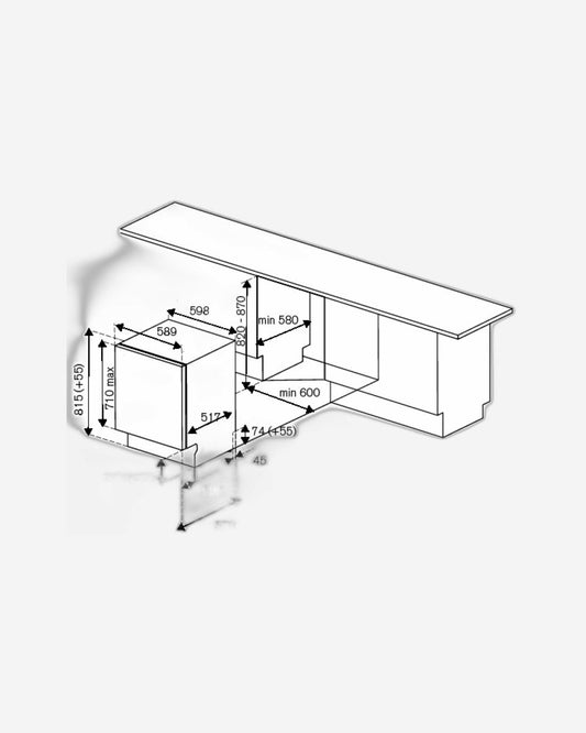 غسالة أطباق بيرتازوني هيريتيج سيريز المدمجة بالكامل، 60 سم