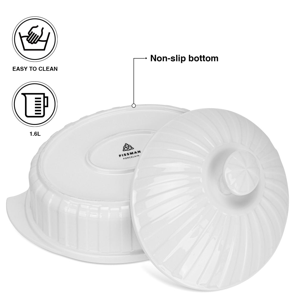 صينية خبز فيسمان، صينية خبز بيضاوية الشكل، 26×20.5×13 سم/1.6 لتر