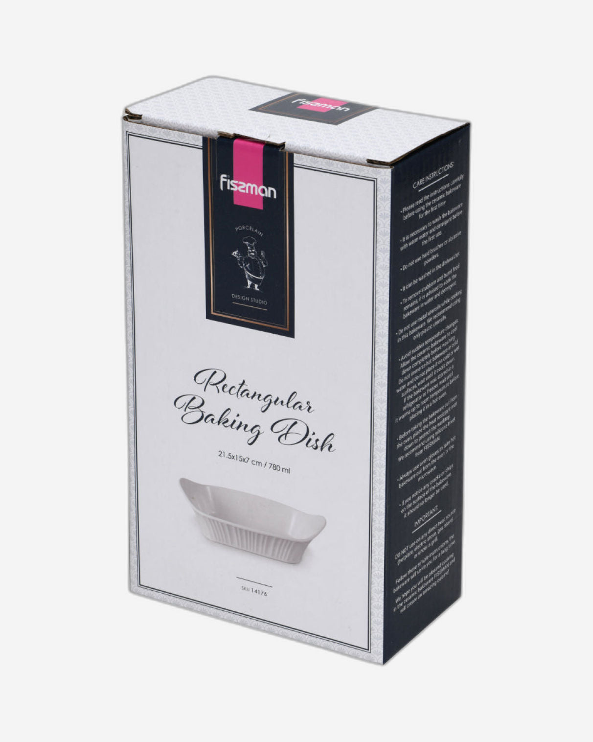 طبق فيسمان مستطيل من البورسلين 780 مل