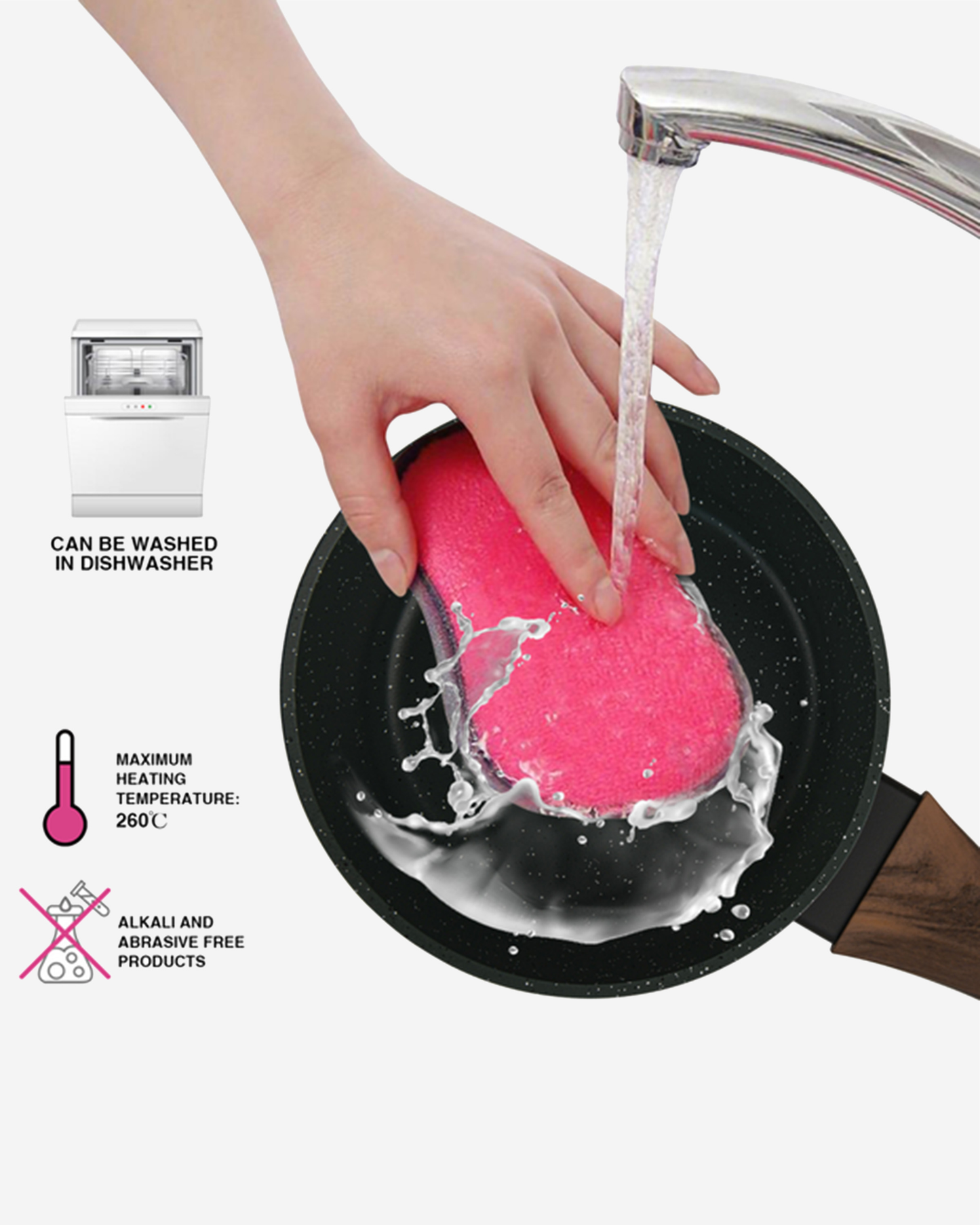 Fissman Non Stick Aluminium Sauce Pan Cuisine 16×7.5cm / 1.3L with Glass Lid