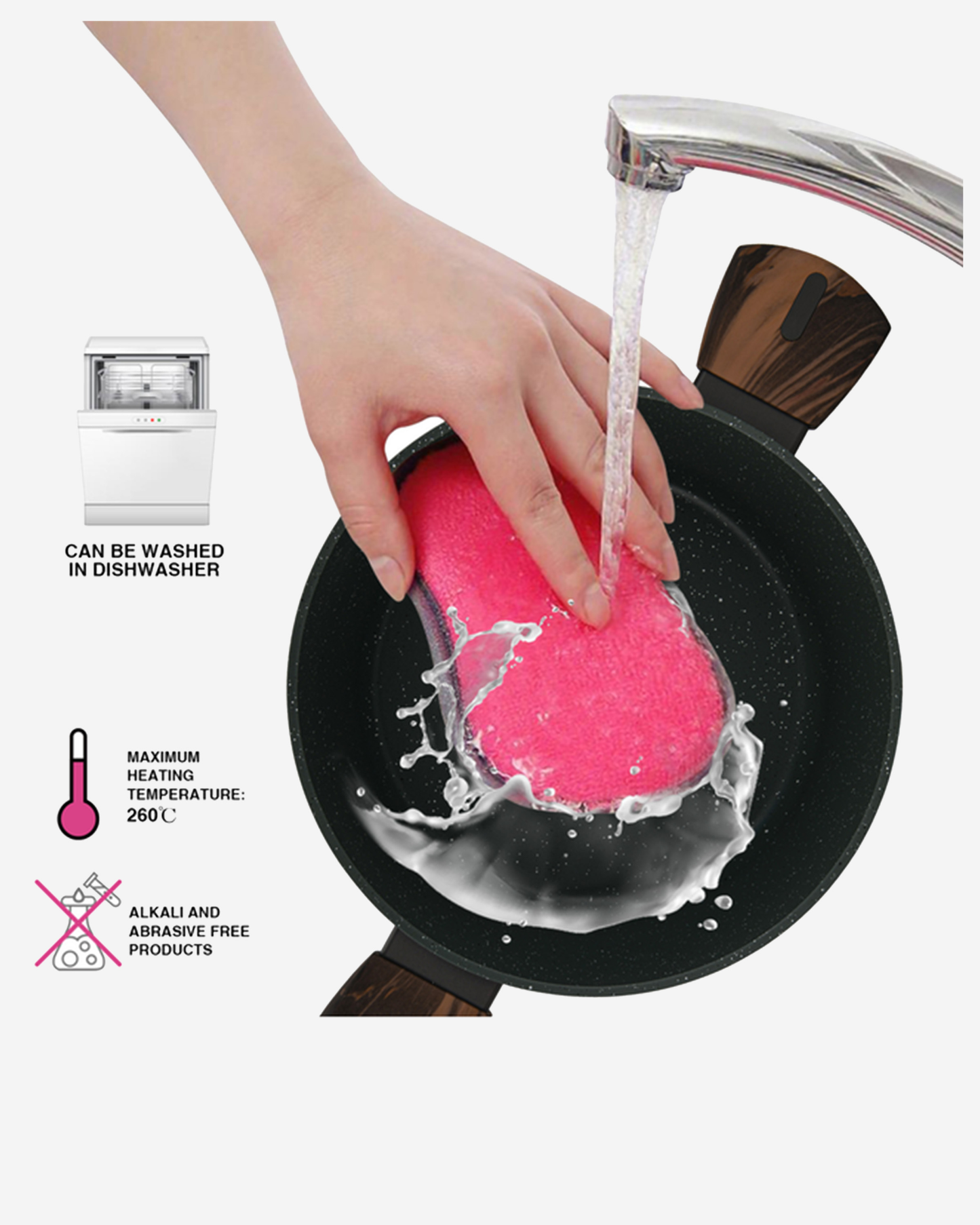 Fissman Non Stick Aluminium Stockpot Cuisine 24×12cm / 4.6L with Glass Lid