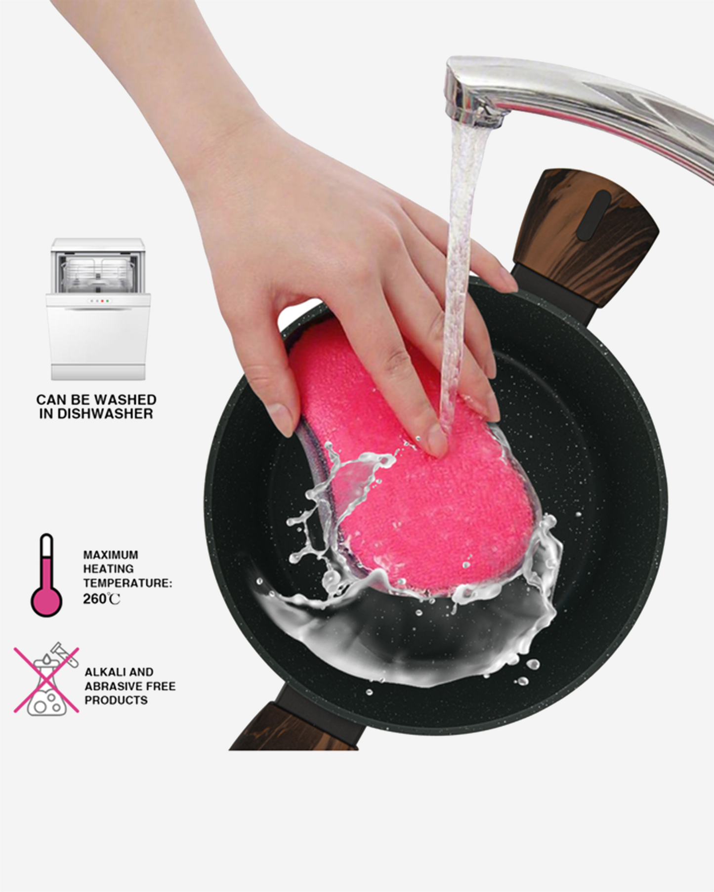 Fissman Non Stick Aluminium Stockpot Cuisine 28×13.5cm / 7.1L with Glass Lid