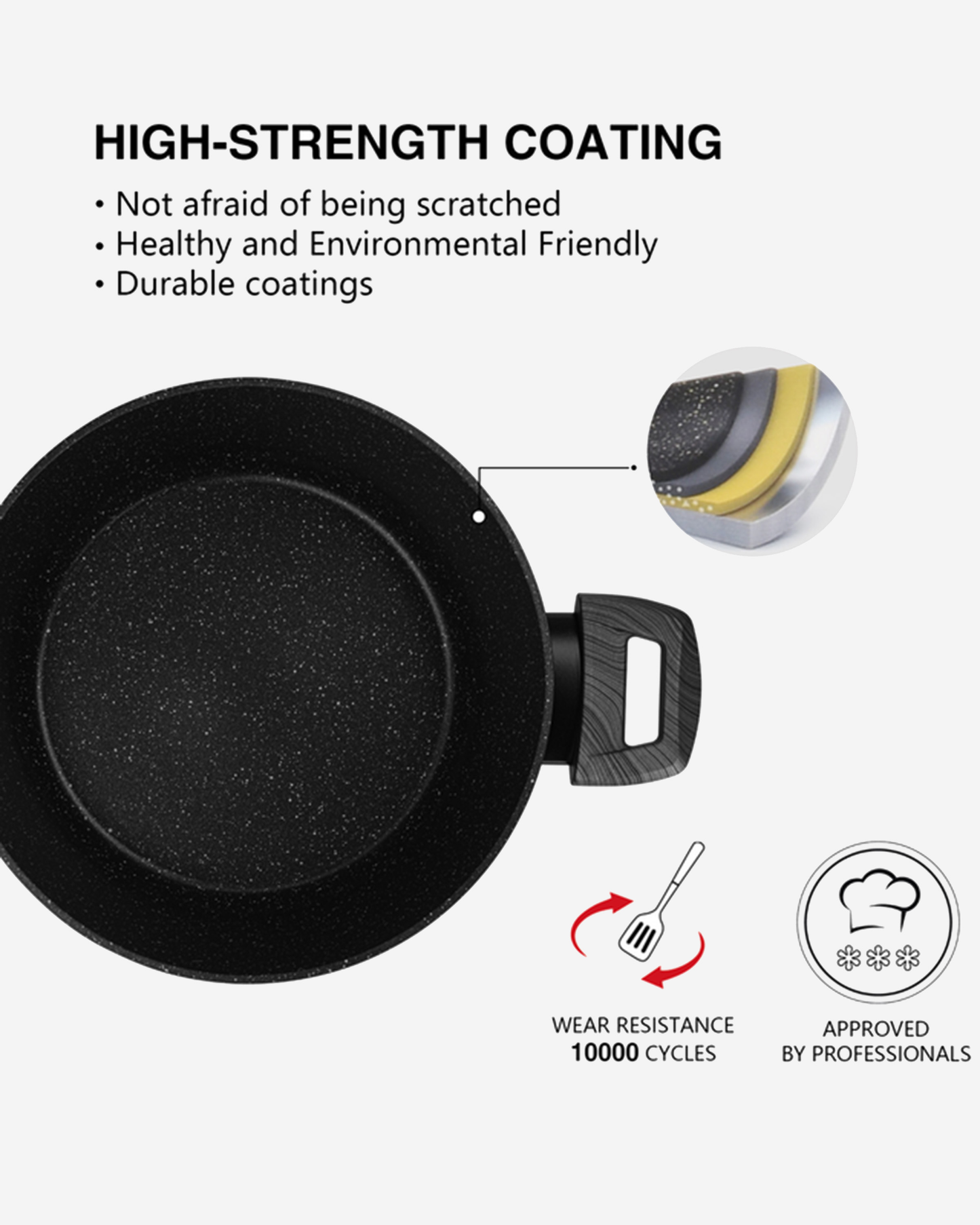 Fissman Non Stick Aluminium Stockpot Angela 26×13.5cm / 6.5L with Glass Lid