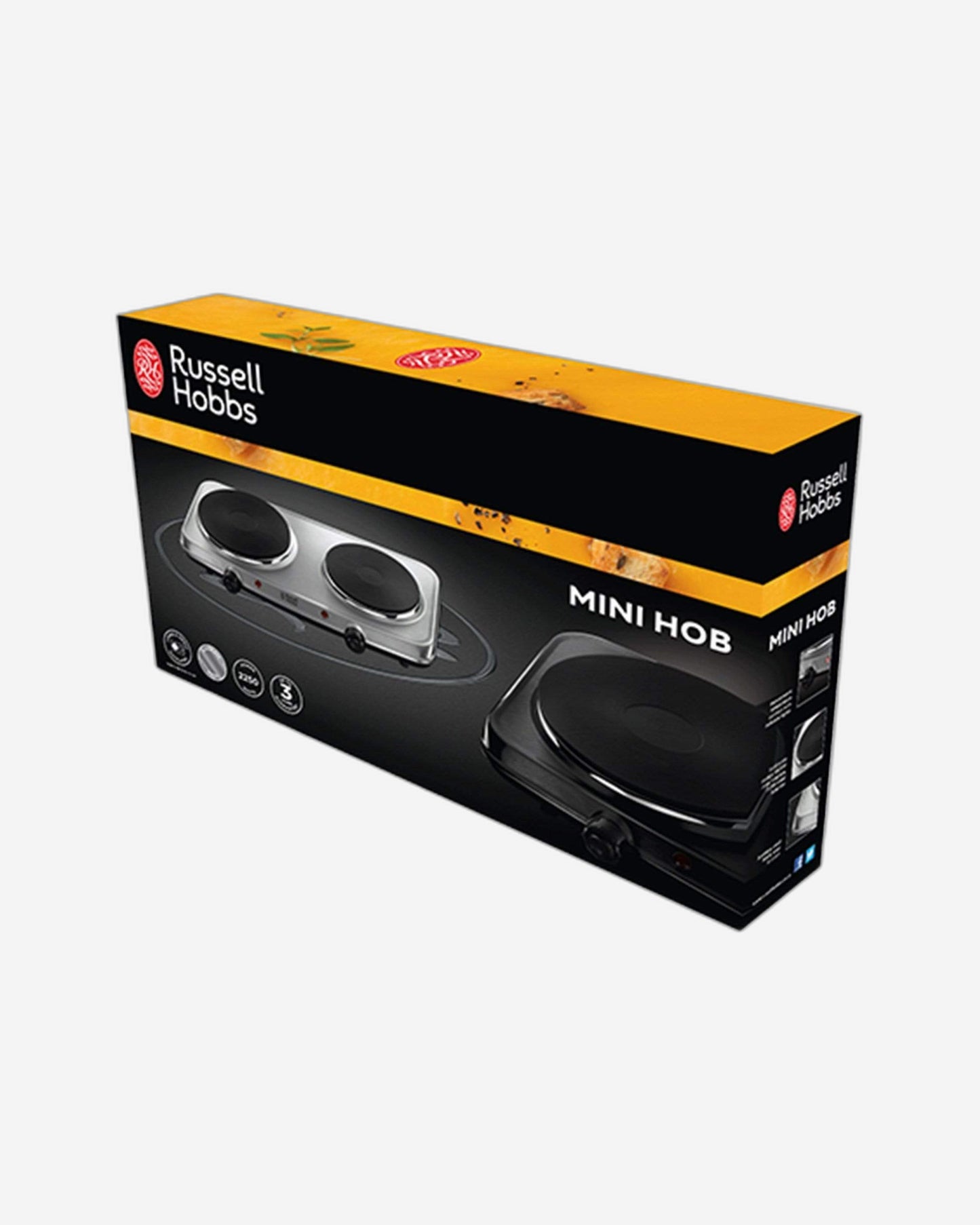 موقد كهربائي صغير الحجم من راسل هوبز، ذو لوحين