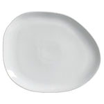ORGANIC OVAL DINNER PLATE STONEWARE 31x24x2.5CM NEW WHITE MADE IN BRAZIL