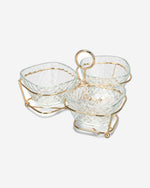 وعاء فيسمان بريستين الزجاجي الشفاف المكون من 3 قطع مع حامل معدني، سعة 280 مل/22.1×22.1×13.1 سم