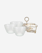 وعاء فيسمان بريستين الزجاجي الشفاف المكون من 3 قطع مع حامل معدني، سعة 280 مل/22.1×22.1×13.1 سم